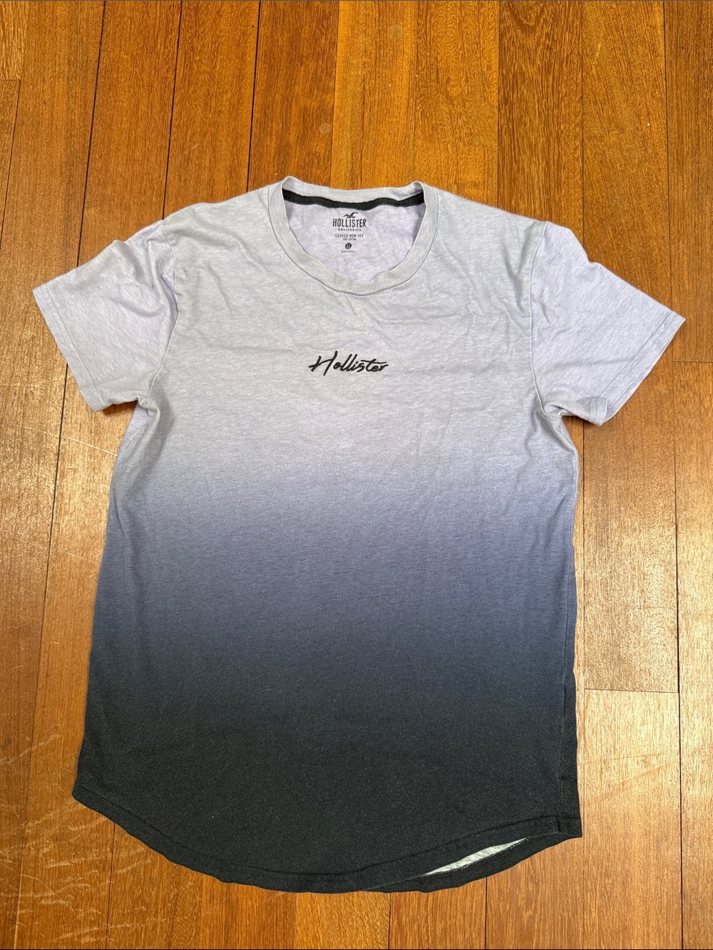 Hollister Ombre Logo T-Shirt Blue Fade Men’s XS